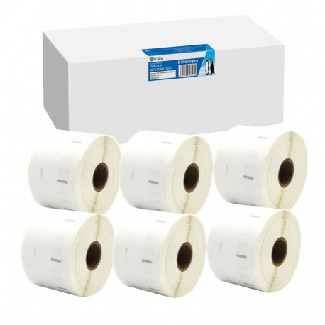 6x G&G etiketid 32mm x 57mm must komp. Dymo 11354/ s0722540