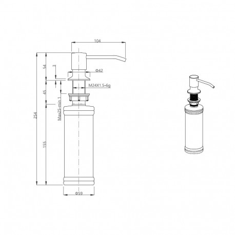 Dispenser Quadron KEIRA MFS1001PG, kuldne