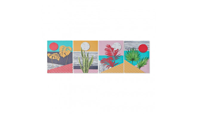 Canvas DKD Home Decor Tropical Canvas MDF Wood 30 x 1,8 x 40 cm