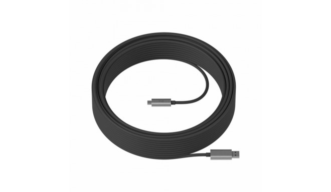 USB A to USB C Cable Logitech 939-001802 Black 25 m