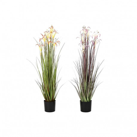 Decorative Plant DKD Home Decor Metal Orange Burgundy PVC Lilies (25 x 25 x 88 cm) (2 Units)