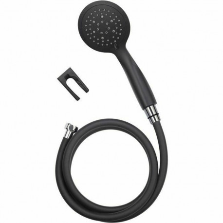 A shower head with a hose to direct the flow Rousseau Combiflex Hebe Black Matte back PVC ABS 150 cm