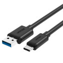 USB A - USB C Kaabel Unitek Y-C474BK+ Must 1 m