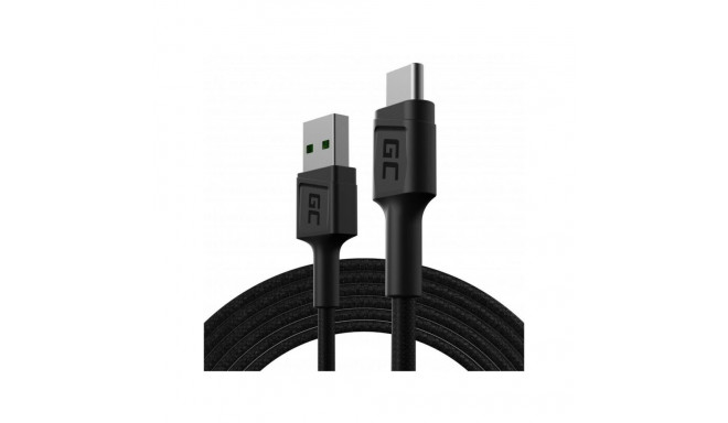 USB ja USB-C Adapter Green Cell KABGC19 Must 2 m