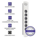 Power Socket - 6 Sockets with Switch Qoltec 50294 (1,8 m)