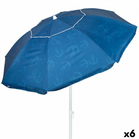 Beach parasol Aktive Blue 220 x 210 x 220 cm (6 Units)