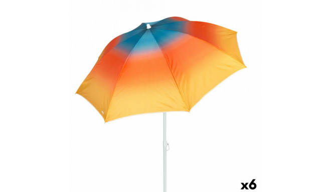 Beach parasol Aktive Multicolour 180 x 195 x 180 cm (6 Units)