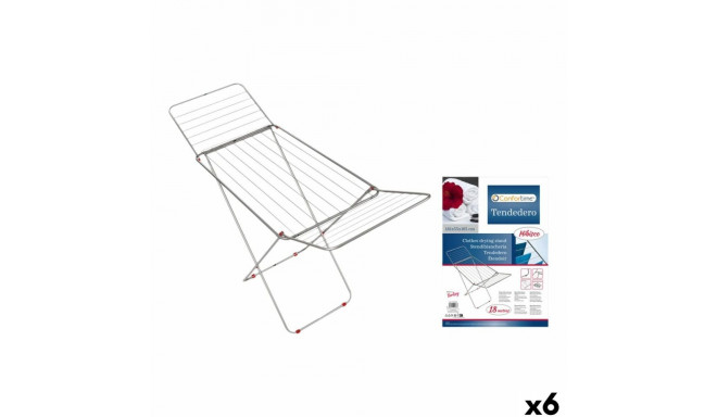 Kokkupandav Pesukuivatusrest 18 m Confortime Hibisco Hõbedane Metall 180 x 55 x 109 cm (6 Ühikut)