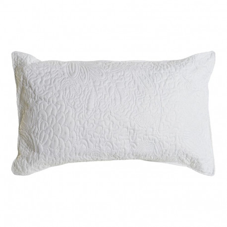 Cushion DKD Home Decor White Polyester Floral 60 x 10 x 40 cm