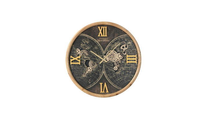 Wall Clock Home ESPRIT Black Golden Crystal Iron Vintage 62 x 8,5 x 62 cm