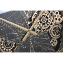 Wall Clock Home ESPRIT Black Golden Crystal Iron Vintage 62 x 8,5 x 62 cm