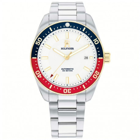 Meeste Kell Tommy Hilfiger TH85 Valge Hõbedane (Ø 40 mm)