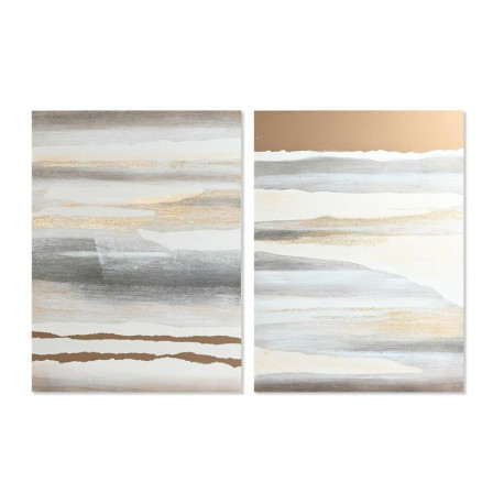 Maal DKD Home Decor Beež Hall Abstraktne Kaasaegne 90 x 3,7 x 120 cm (2 Ühikut)