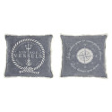 Padi DKD Home Decor Sinine Valge Narmad Vahemere Mereväesinine 45 x 10 x 45 cm (2 Ühikut)