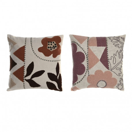 Padi DKD Home Decor Valge Roosa 45 x 15 x 45 cm (2 Ühikut)