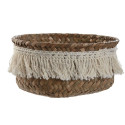 Basket set Home ESPRIT White Natural Natural Fibre Boho Worn (3 Pieces)
