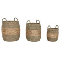 Basket set Home ESPRIT Natural Water hyacinth Tropical (3 Pieces)
