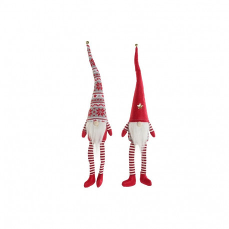 Christmas bauble DKD Home Decor White Red Gnome 10 x 7 x 57 cm (2 Units)