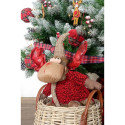 Jõuluehe DKD Home Decor Punane Hall Põhjapõder 27 x 19 x 32 cm (2 Ühikut)