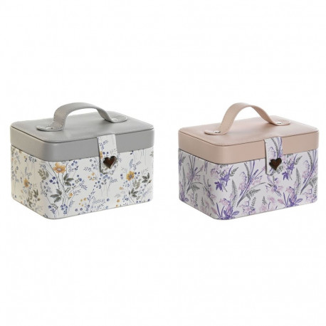 Ehteaegas DKD Home Decor Valge Hall Lillla Heleroosa Polüuretaan Peegel 17 x 12 x 10 cm (2 Ühikut)