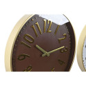 Wall Clock Home ESPRIT White Brown Golden PVC 45 x 4 x 45 cm (2 Units)