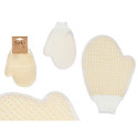 Exfoliating Mitt Berilo B7083-12 White Beige (12 Units)