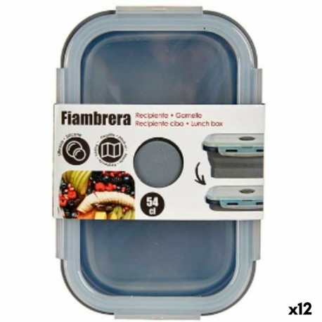 Lunch box Kinvara CH19130-1 Grey Transparent ABS 540 ml (12 Units)
