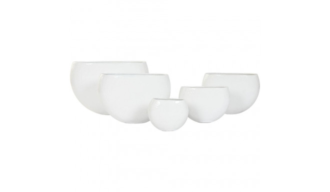 Lillepott Home ESPRIT Valge Alumiinium 54 x 24 x 36 cm 54 x 25 x 36 cm (5 Ühikut)