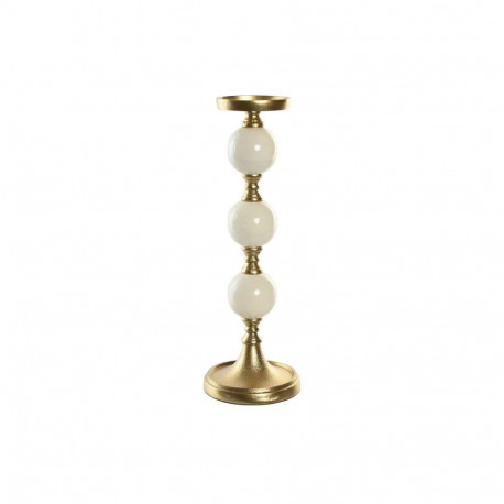 Kandelaaber Home ESPRIT Valge Kuldne Alumiinium Kaasaegne 15 x 15 x 43.5 cm