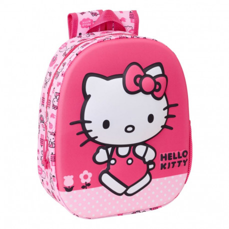 Laste seljakott Hello Kitty Roosa 27 x 33 x 10 cm 3D