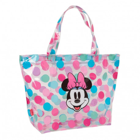 Shopping Bag Minnie Mouse Beach Multicolour Transparent 54 x 35 x 17 cm
