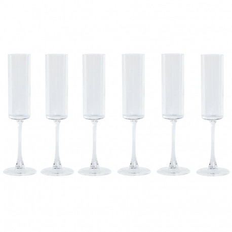 Champagne glass Home ESPRIT Transparent Crystal 160 ml (6 Units)
