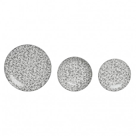 Tableware Home ESPRIT Light grey Porcelain 18 Pieces