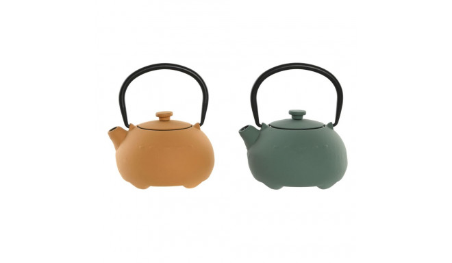 Teapot Home ESPRIT Yellow Green Stainless steel Iron 350 ml (2 Units)