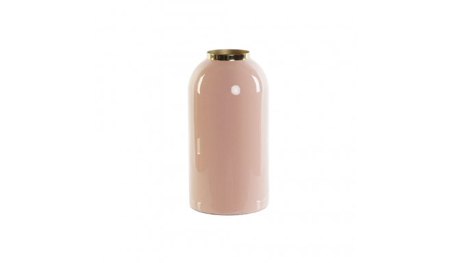 Vase DKD Home Decor Green Golden Coral Iron Lacquered 13 x 13 x 25 cm (2 Units)