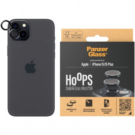 Kaamera kaitseklaas PanzerGlass iPhone 15/15 Plus Hoops, must