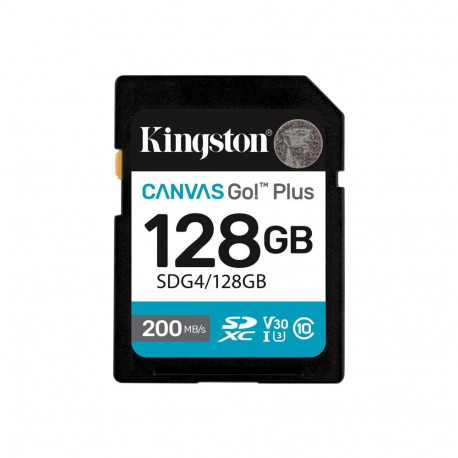 Kingston mälukaart SDXC 128GB Canvas Go Plus Gen4 200MB/s C10 UHS-I U3 V30