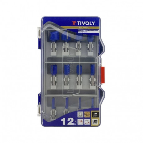 Groove cutters set, 5-25mm, 8mm shank, 12 pcs