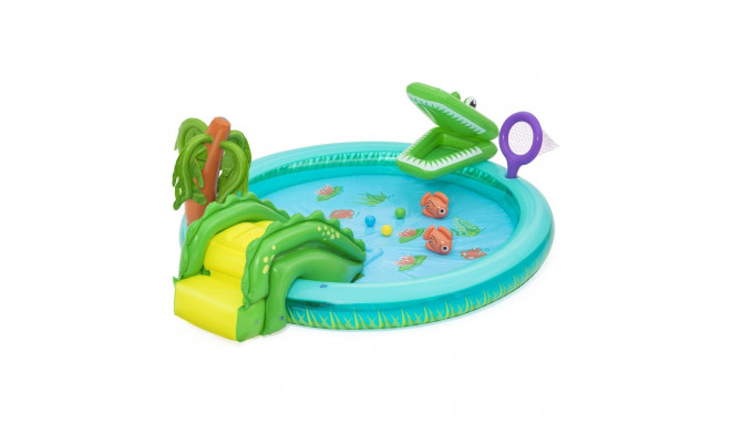 Bestway Crocodile Cove laste täispuhutav veemängukeskus ja bassein 2.24 m x 1.81 m x 72 cm
