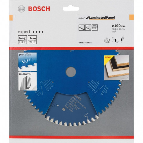Bosch circular saw blade Expert for Laminated Panel, 190mm, 60Z (bore 30mm, for circular saws)