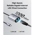 Cudy UE10C NetLink USB-C to Gigabit Ethernet Adapter Portable Aluminum Plug and Play Grey