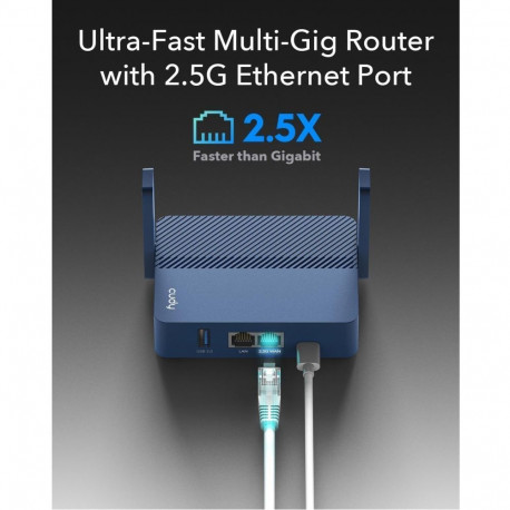 Cudy TR3000 AX3000 TitanAX WiFi 6 Router Dual Band 2.5G Port USB 3.0 VPN Mesh WPA3 Black Black