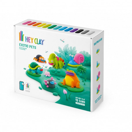 Masa plastyczna hey clay egzotyczne zwierzęta 15 puszek