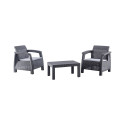 FURNIT SET OUT BLC/GREY ARMCHAIR/TABLE