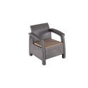 FURNIT SET OUT BROW/MOC ARMCHAIR/TABLE