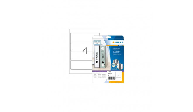 HERMA File spine labels A4 192x61 mm white paper matt opaque 40 pcs.