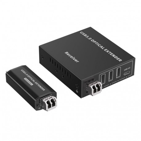 PremiumCord USB 3.2 5Gbps Super-speed 4-Ports 150m Multi-mode Optical Extender