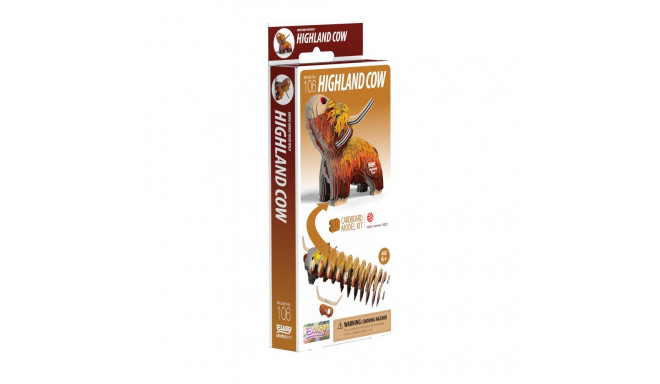 EUGY 3D Cardboard Model Kit - Highland Cow