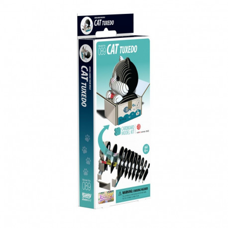 EUGY 3D Cardboard Model Kit - Cat Tuxedo