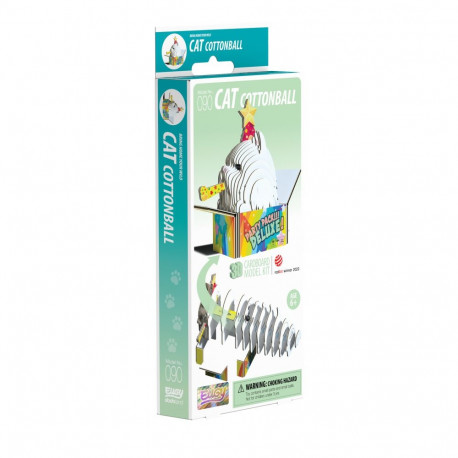 EUGY 3D kokkupandav mudel, Kass valge karvapall